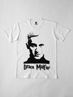 a white t - shirt with the words dracula malfoy printed on it