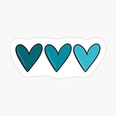 three hearts sticker on a white background