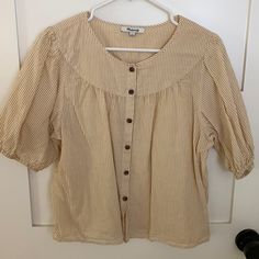 Never Worn. Washed Once And Hung To Dry Everyday Brown Blouse For Spring, Madewell Top, Tan Brown, Madewell, Top Blouse, Blouses, Womens Tops, Women Shopping, Color