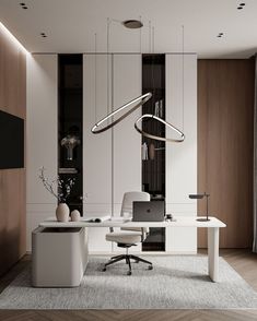 Sophisticated Office Design Inspiration Office Design Interior, Architect Office Interior, Aesthetic Office, Office Design Inspiration, Sophisticated Office, Office Table Design, Office Interior Design Modern