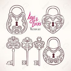 keys and locks in the shape of hearts