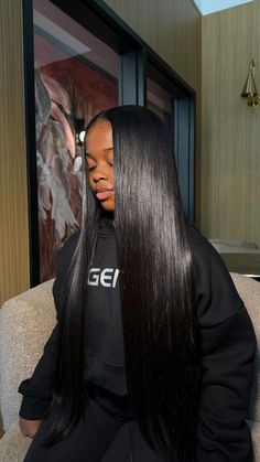 Aa’Niyah Jalaya | May books are now open! 🍾 Buss down middle part using 4 bundles of D Straight from @dhairboutique ❤️ - #hairinspo #quickweave #hairstyle… | Instagram Straight Weave, Protective Hairstyles Braids, Slick Hairstyles, Hair Ponytail Styles, Ponytail Styles