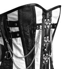 . The Black and white corset Top is a versatile option that serves multiple purposes, including tight-lacing, shaping the body, and training the waist. It is a prudent investment for achieving your desired physique or appearance. Moreover, this corset sets you apart and draws attention to you. The Over Bust Corset provides substantial support for the lumbar, midsection, and lower back, potentially improving posture during everyday tasks. Its robust design, featuring Heavy Duty Steel Boning, ensu White Underbust Gothic Corset, White Gothic Overbust Corset, White Underbust Corset, Black And White Corset, Over Bust Corset, Improving Posture, Black Leather Corset, White Corset Top, Steel Boned Corsets