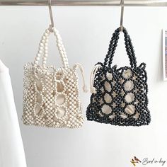 Bird in Bag - New female handbag senior beach bag woven bag fashion hollow bead bag Bead Bag, Knitting Bag, Travel Shopping, Hollow Design, Trend Style, Crochet Design, Beach Bags, Beaded Bags, Design Simple