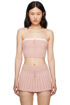 GUIZIO: Pink Cielo Camisole | SSENSE Danielle Guizio, Neck Bow, Swag Outfits For Girls, Spaghetti Strap Top, Tank Top Camisole, Paloma, Luxury Streetwear, Outfits For Teens, Couture Fashion