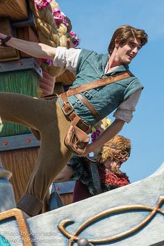 a man is standing on top of a float