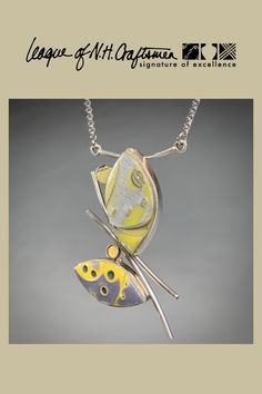 Silver and polymer clay necklace by artist Diana Beaulieu