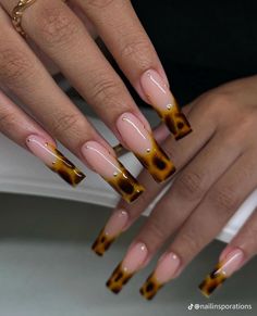 #nailinspo #nailinspiration #acrylicnails #gelxnails #gelx #manicure #tiktok #instagram Tortoiseshell Nails Square, Chetta Nails, Turtle Shell Nails, Tortoiseshell Nails, Tortoise Shell Nails, Shell Nails, Cow Nails, Cheetah Nails, Vintage Nails