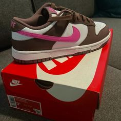 Brand New -Never Worn Nike Dunk Low Sneaker In Smokey Mauve, Playful Pink, & White Nike Dunks Low, Dunks Low, Nike Brown, Shoes Brand, Nike Dunk Low, Low Sneakers, Dunk Low, Nike Dunk, New Nike