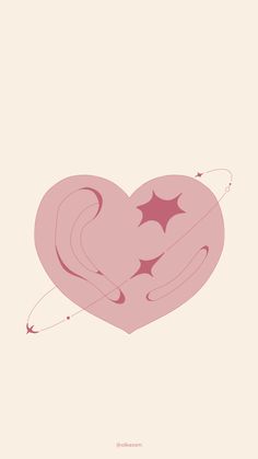 a pink heart with two stars on it