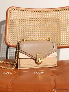 Bird in Bag - Classic Square Pure Flap Womens Crossbody Bag Chain Strap Shein Brasil, Chain Pattern, Bag Chain, Womens Crossbody Bag, Bag Bag, Bird In Bag, Square Bag, Chain Strap, Apricot