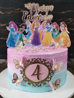 Disney Princess Birthday Cakes 2 Tier, Disney Princess Cake Ideas Simple, Disney Princess Sheet Cake, Simple Princess Cake Ideas, Small Princess Cake, Princess Cakes Ideas Girl Birthday, Disney Princess Theme Cake, Princess Birthday Cake Ideas, Simple Princess Cake