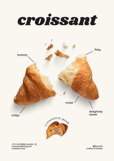 an advertisement with croissants and other ingredients