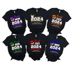 Custom Proud Family Shirt,Proud Of A Class Of 2024 Graduate Shirt,Add the Photo 2024 Graduation Shirt,Class of 2024 Family Graduation Shirts * High quality and super soft, comfortable shirt. Made with top-of-the-line vinyl and pressed with a professional grade heat press. * Please check all color and size charts before place the order. Since all shirts are custom made based on your selection, I don't accept return or exchange unless there is an issue with your order. *We're working with different shirt brands based on the color/size availability. All shirts we use are soft style, not heavy cotton. Solid colors are all cotton and heather colors are cotton/poly blend. (there may be exceptions) *Our Sweatshirt 70% SoftLume combed and ring-spun cotton, 30% polyester fleece- with 100% SoftLume Black Crew Neck Top For College Events, Black Cotton Tops For College Events, Black Letter Print Shirt For Graduation, Black Shirt With Letter Print For Graduation, Black Graphic Print Tops For College Events, Black Custom Print Shirt For College, Black Shirt With Custom Print For College, Family Graduation Shirts, Graduation Shirts For Family