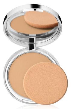 What it is: A powder and foundation combined in one portable compact that offers moderate-to-full coverage and a matte finish. Who it's for: Ideal for those with dry and combination skin types.What it does: The long-wearing, full-coverage powder works as an over-foundation finisher or as a powder foundation. Its formula is extra-clinging for double coverage. It is resistant to both sweat and humidity and is a great daily solution for those with oiliness. How to use: Apply after your skin care re Foundation For Older Skin, Clinique Powder, Powder Application, Beauty Mistakes, Pressed Powder Foundation, Baking Soda Shampoo, Matte Powder, Too Faced Foundation, Finishing Powder