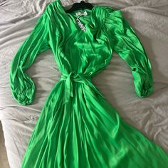 Brand New Never Worn With Tags Asos Edition Silk Dress Beautiful Green Color Us Size 8 Still On Asos Priced At $170 Green Silk Long Sleeve Midi Dress, Asos Dress, Asos Dresses, Dress Beautiful, Dress Brands, Silk Dress, Green Color, Green Colors, Asos