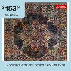 This Close Cut Pile Area Rug From The Crystal Collection By Safavieh Is Power Loomed Using Synthetic Yarns For An Intricate And Finely Detailed Design. These Rugs Portray A Timeless Look Of The Old World Motifs With Floral Medallions In A New Vivid, Colorful Way. Fashion-Forward Colors And Ageless Artistry Make This Floor Covering A Decor-Smart Choice For Any Transitional Living Room Or Dining Room.Features: FadedRug Make: Machine MadeRug Pad: RecommendedShape: SquareUse: IndoorMeasurements: 8… Transitional Living Room, Transitional Living, Square Area Rugs, Rugs Floor, Transitional Living Rooms, Detailed Design, Floor Covering, Crystal Collection, Floor Coverings