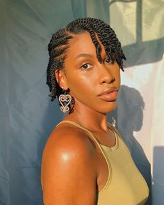 27 Twist Hairstyles - Natural & with Extensions! Natural Hair Flat Twist, Flat Twist Styles, Short Hair Twist Styles, Short Twists