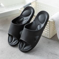 Size Selection Advice: -The slipper size is small,please choose the size according to size chart. -If your feet is wider/narrow than normal, please choose bigger/smaller one size.If your actual size is between two size,we suggest you choosing the bigger size. ​ ​ Comfortable Non-slip Closed Toe Slides, Black Non-slip Round Toe Platform Slippers, Slip-on Slippers With Textured Footbed, Slip-on Eva Slippers With Textured Footbed, Comfortable Eva Slippers With Round Toe, Eva Slip-on Slippers With Textured Footbed, Black Non-slip Flat Platform Slippers, Non-slip Black Slides With Flat Heel, Black Non-slip Platform Slippers