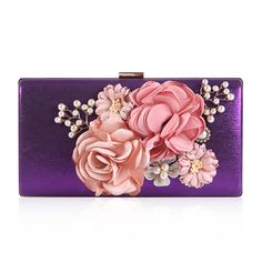 Free U.S. shipping. Style:  , color:Purple, suite for season：Spring, Summer, Autumn, Winter ，Anniversary, Going out, Hanging out, Party, Red Carpet, Material PVC, Purple Flower Pearl Clutch Purse Ladies Rhinestone Evening Purse Wedding Bag Winter Anniversary, Purse Wedding, Pearl Clutch, Evening Purse, Sister Wedding, Wedding Bag, Cute Purses, Silver Shoes, Purple Flower