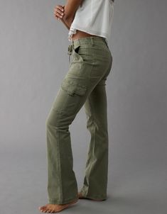 AE Stretch Classic Bootcut Cargo Pant American Eagle Cargo Pants Outfit, Fashion 2024 Trends Women, Womens Cargo Pants Outfit, Women’s Jeans, Camo Cargo Pants Women, Style In Your 30s, Country Outfit Ideas, Cargo Pants Women Outfit, Granola Fits