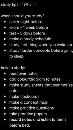 a black background with white text that says, how do you study? when should you study?