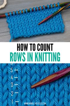 how to count rows in knitting with text overlay that says how to count rows in knitting