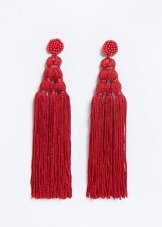 Elegant tassels are accentuated by matching beads adding splendor to these marvelous earrings. Tassel Jewelry, Stylish Earring, Ashley Stewart, Tassel Fringe, Beaded Tassels, Accessories Jewelry Earrings, Bead Earrings, Bra Cups, Tassel Earrings