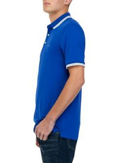 Crafted in soft cotton, this polo shirt from Michael Kors adds a hint of preppy style to your wardrobe. | Michael Kors Men's Greenwich Polo Shirt, X-Large Blue Casual Polo Shirt With Ribbed Collar, Casual Blue Polo Shirt With Ribbed Collar, Preppy Cotton Polo Shirt For Spring, Blue Collared T-shirt With Ribbed Collar, Casual Cotton Shirt With Ribbed Collar, Blue Casual T-shirt With Ribbed Collar, Fitted Collared Preppy Polo Shirt, Preppy Fitted Collared Polo Shirt, Fitted Preppy Collared Polo Shirt