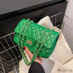 Bird in Bag - Bag female popular fashion ringer chain cell phone chain bag shoulder crossbody small square bag Trendy Crossbody Phone Bag With Chain Strap, Trendy Satchel Phone Bag With Chain Strap, Trendy Rectangular Phone Bag As Fashion Accessory, Chic Green Rectangular Phone Bag, Trendy Bag With Cell Phone Pocket, Trendy Rectangular Flap Bag With Chain Strap, Green Shoulder Bag With Chain Strap As Gift, Trendy Green Square Phone Bag, Trendy Green Rectangular Phone Bag