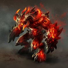 an image of a demonic creature with flames on it