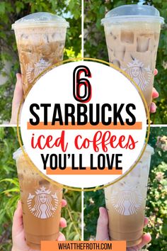 starbucks iced coffees with text overlay