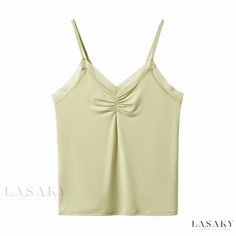 Lasaky - Yukesi Womens Sleeveless Camisole Top: Sexy Slim-Fit Inner or Outer Wear Layer Shirt, Layered Shirts, Round Neck Shirt, Outer Wear, Slim Fit Top, Wear Green, U Neck, Color Shorts, Mandarin Collar