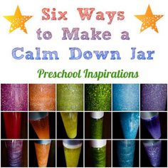 a cell phone with the text six ways to make a calm down jar