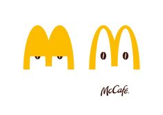 the mcdonald's logo is designed to look like two dogs with their mouths open