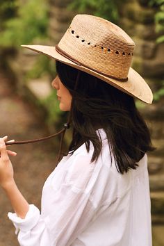 With a wide brim and comfortable chin strap, this hand-woven sun hat provides UPF 50+ protection for mountain hikes, sunny beach days and afternoons in the garden. | Gardener Woven Lattice Sun Hat by Terrain, Women's, Cotton/Nylon/Plastic at Anthropologie Gardening Hat, Southern Ladies, Boho Hat, The Gardener, Summer Hats For Women, Garden Pictures, Sun Hats For Women, Sunny Beach, Current Styles