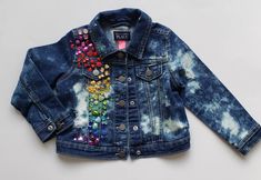 Baby Girl Distressed Denim Jacket Toddler Distressed Denim - Etsy Bedazzled Jeans, Kids Jeans Jacket, Jean Jacket Patches, Jacket Patches, Pig Pen, Kids Jackets, Spring Jacket, Bleached Denim, Jacket Denim