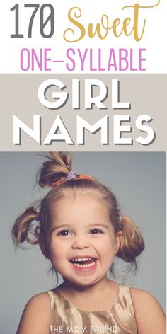 You'll love these cute one syllable baby girl names! This is the ultimate list of over 170 cute short girl names with meaning. Whether you're looking for uncommon baby girl names, vintage baby girl names or modern baby girl names, this list has it all! Quirky Girl Names, Single Syllable Girl Names, 1 Syllable Girl Names, Simple Girl Names