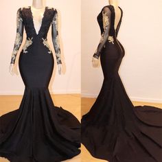 Black And Gold Prom, Black And Gold Prom Dress, Gold Black Dress, Black Long Sleeve Prom Dress, Prom Dresses Gold, Gold Prom Dress, Neon Prom Dresses, Gold Prom, Prom Inspo