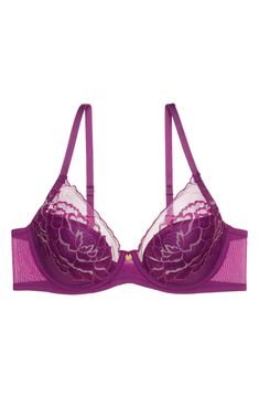 Plenty of sheerness and smooth lace make this lightweight plunge bra flirty and fun to wear. Partially lined 59% nylon, 26% elastane, 15% polyester lace; 84% nylon, 16% Lycra® spandex mesh Hand wash, line dry Imported Plunge Bra, Lace Making, Blush, Hand Wash, Nordstrom, Mesh, Spandex, Bra, Lace