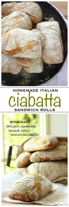 homemade italian ciabatta sandwich rolls recipe