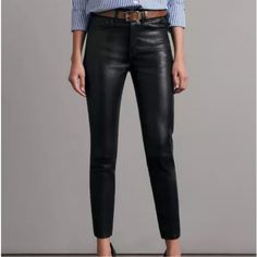 Rag & Bone Nina High-Rise Skinny Leather Pant Slim Fit Pant High Rise, Ankle Skinny 10 1/2" Front Rise, 14 1/2" Back Rise, 10 3/8" Leg Opening, 27" Inseam 100% Lamb Leather Color: Washed Black In Excellent Condition Bone Pants, Leather Pant, Slim Fit Pants, Rag & Bone, Pant Jumpsuit, High Rise, Pants For Women, Slim Fit, Pants