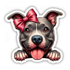 Peeking Tan Pitbull Pink Bow Tan Pitbull, Dog Room Decor, Cow Tattoo, Pitbull Art, Dog Room, Dog Rooms, Art Tattoos, Hand Art