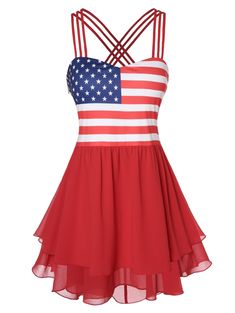 Plus Size American Flag Spaghetti Strap Tank Top - Red - 5P17428217 - Women's Clothing, Plus Size Women's Clothing  #PlusSizeWomensClothing #Women's #Clothing # #Plus #Size #Women's #Clothing Cheap Tank Tops, Spandex Shirts, Strap Tank Top, Strappy Tank Tops, Spaghetti Strap Tank Top, Plus Size Womens Clothing, Fashion Seasons, Womens Fashion Trends, Plus Size Tops