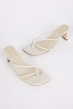 KELON HEELED SANDAL cream - Intentionally Blank Dainty Heels, Wedding Glam, Cream Heels, Feminine Shoes, Slingback Mules, Quoi Porter, Beauty Inspo, Best Lingerie, Fancy Shoes