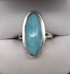 Larimar Stone Sterling Silver Ring Vintage Jewelry | Etsy Oval Silver Larimar Turquoise Ring, Silversmithing Jewelry, Large Dangle Earrings, Marcasite Ring, Larimar Stone, Blue Stone Ring, Peridot Stone, Affordable Jewelry, Ring Vintage