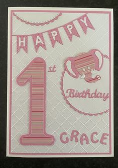 a birthday card with the number one on it