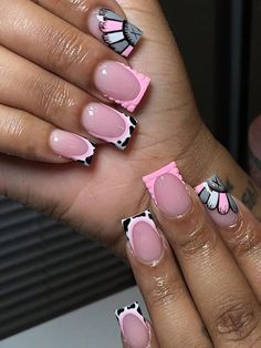 Sweatpants Shein, Girly Acrylic, Colored Acrylic Nails, French Tip Acrylic Nails, Cute Acrylic Nail Designs, Her Nails, French Acrylic Nails