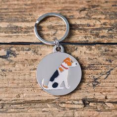 a key chain with a dog on it