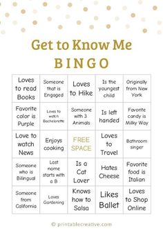 a printable game for kids to play with the text get to know me bingo